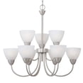 thumbnail image 2 of Atlas Lighting and Home 9-Light Ceiling Chandelier with Frosted Glass Shade - 22.5" - Matte Nickel, 2 of 3