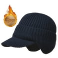 thumbnail image 2 of Outdoor Cycling Men Winter Knitted Hat Riding Warm Cap Windproof Plush Acrylic Fiber With Visor Ear Protection Warmth, 2 of 13