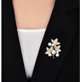thumbnail image 4 of Fashion Pearl Maple Leaf Rhinestone Brooches For Women Elegant Metal Fixed Clothing Pins Daily Jewelry Accessories, 4 of 7