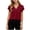 Wine, variant on cocolona Summer Trendy Tops for Women V Neck Short Sleeve Ruffle Shirts Dressy Casual Pleated Solid Color Blouses