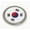 Semi-Flexible Aluminum Bezel, variant on Flag of South Korea | 3D Domed CAR Emblem Badge Sticker Chrome Metal Round Bezel