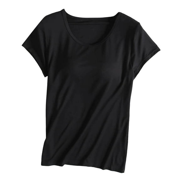 XIAONU Womens Soft Modal Pajama Top Loose Fit Short Sleeve Scoop Neck Loungewear Top Breathable Casual Sleep Pajama Tops