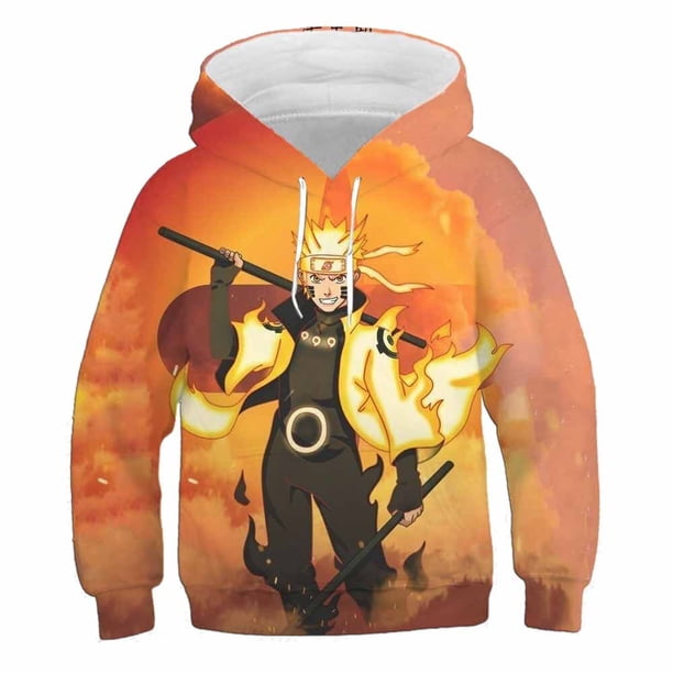 Popular Anime japonés Naruto sudadera para niños 3d Allover estampado niño Sudadera con capucha moda calle Sudadera con capucha camisa de niño Autumn140 Gao Jinjia LED