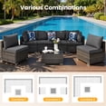 thumbnail image 4 of XIZZI 7-Piece Outdoor Sectional Patio Furniture Sets,Outdoor Conversation Set with Cushions and Coffee Table, All-Weather Wicker Patio set for Backyard, Garden-Black, 4 of 9