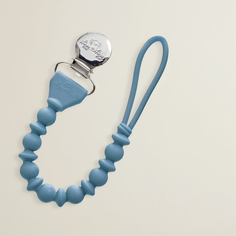 Itzy Ritzy Sweetie Strap Round Beaded Pacifier Clip Blue 9.5