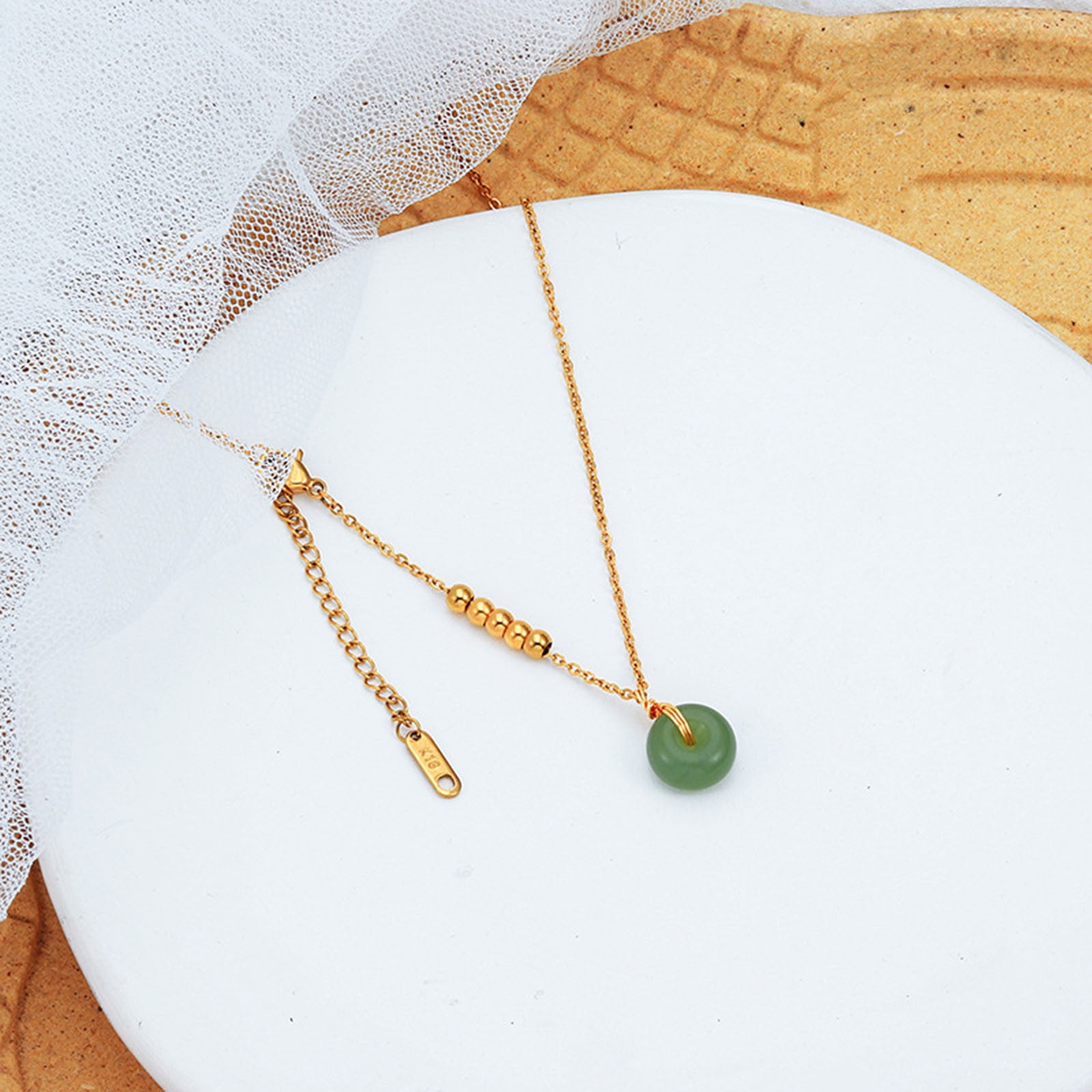  2023 New Hetian Pendant Jade Donut Clavicle Necklace