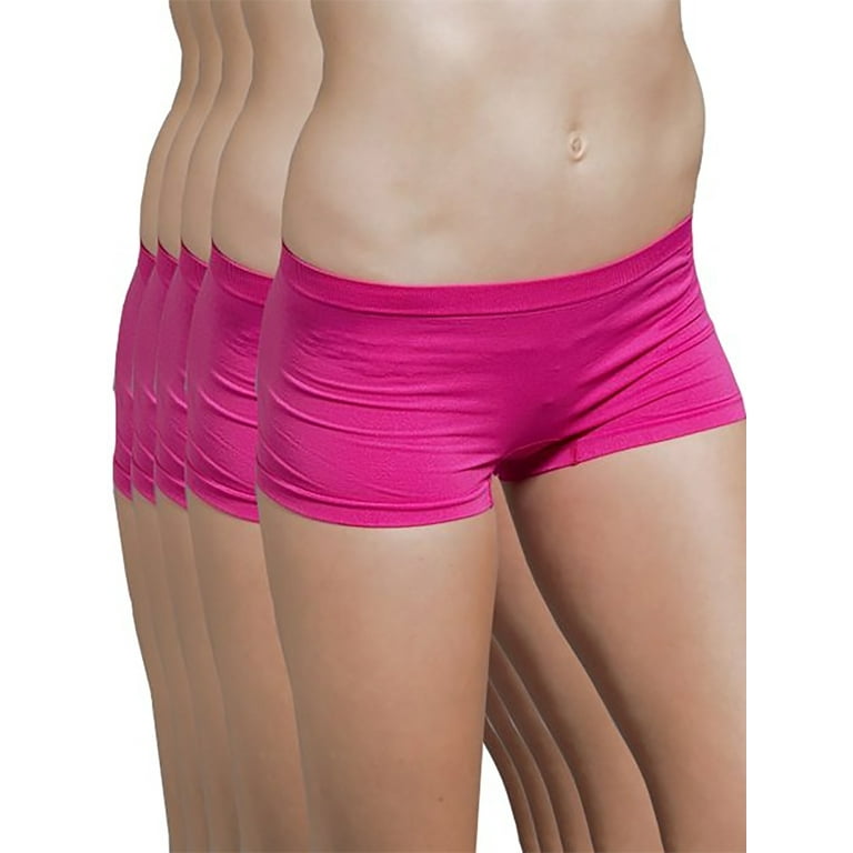 Kuda Moda 5-Pack Women's Seamless Basic Solid Color Spandex Boyshort  Underskirt Pant Shorts Boxer