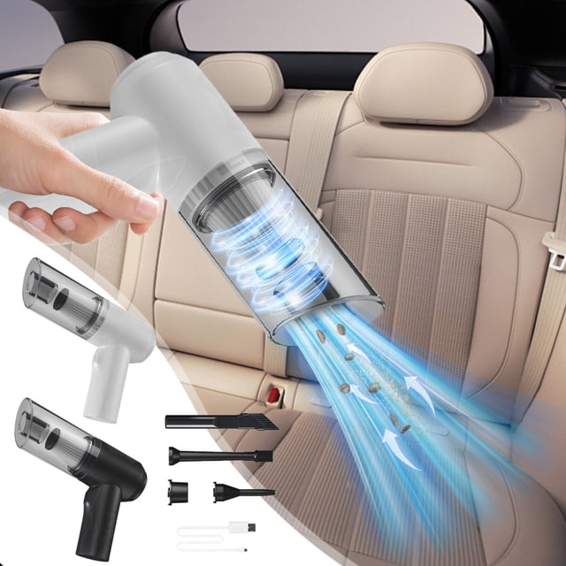 Xihbxyly Aspiradora Inalámbrica para Coche, Succión Ultrapotente, Soplador de Alta Potencia Sin Escobillas, Diseño Portátil Multiusos, Limpieza Del Hogar y El Coche, Sin Cable, Carga Tipo C, 233 X 16