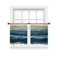 thumbnail image 2 of Abstract Mountain Sheer Curtains 45 Inches Long 2 Panels Watercolor Navy Texture Vintage Nature Light Filtering Semi Sheer Window Curtains Drapes for Bedroom Living Room 52"x45", 2 of 7