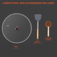 thumbnail image 3 of Wok Bretor de 13" antiadherente de acero al carbono con tapa de vidrio, 3 of 7
