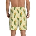 thumbnail image 3 of Kdxio Yellow Corn Print Mens Sleep Shorts Bottoms Soft Comfy Pajama Wear Pants with Drawstring Pockets, 3 of 7
