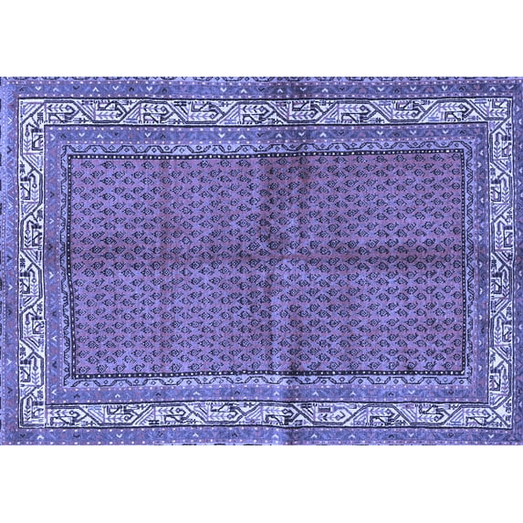 Ahgly Company Indoor Rectangle Persian Blue Traditional Area Rugs, 5' x 8'