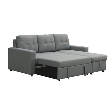 Devion Furniture Polyester Fabric Reversible Sleeper Sectional Sofa in ...