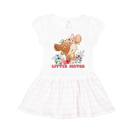 

Inktastic Little Sister Deer Gift Toddler Girl Dress