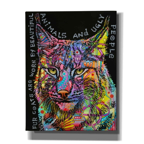 Epic Graffiti 'Psychedelic Bobcat' by Dean Russo, Canvas Wall Art, 26"x34"