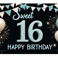 thumbnail image 4 of Yatrandify Decorative Design Sweet 16 Birthday Banner Colorful Theme Happy Birthday Backdrop for Birthday Party Indoor Decoration Celebration, 4 of 7