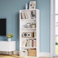 thumbnail image 2 of IRONCK 5 Shelf Bookcase, Free Standing Display Storage Bookshelf for Home Office, White, 2 of 8