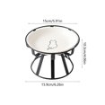 thumbnail image 3 of Elevated Ceramic Cat Bowl With Metal Stand Anti Tip Pet Food Water Bowl Cute Pattern Raised Feeding Dish For Small Medium Cats Dogs Prevent Neck Strain Indoor Pet Feeder, 3 of 6