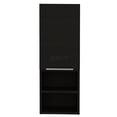 thumbnail image 2 of JERFIT 24" Wall Mount Bathroom Storage Cabinet with Door, 2 Open Shelves & 2 Inner Shelves, Particle Board Over The Toilet Organizer in Black, 2 of 7