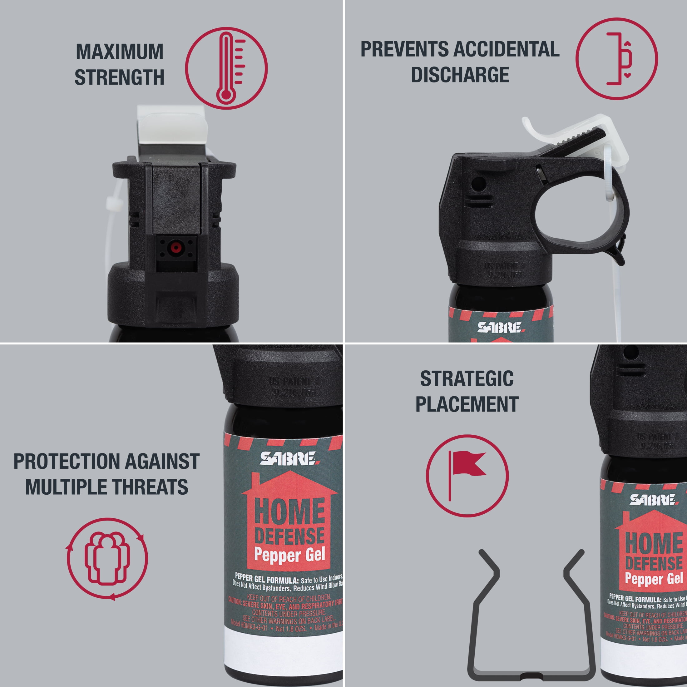 (2 pack) SABRE Home Defense Pepper Gel, Glow in The Dark Safety, 1 Ct, New, Pocket Pepper Sprays