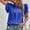 Blue, variant on SXCXLSA Women's Tulip Sleeve Jacquard Top, Crewneck Casual Short Sleeve TShirt