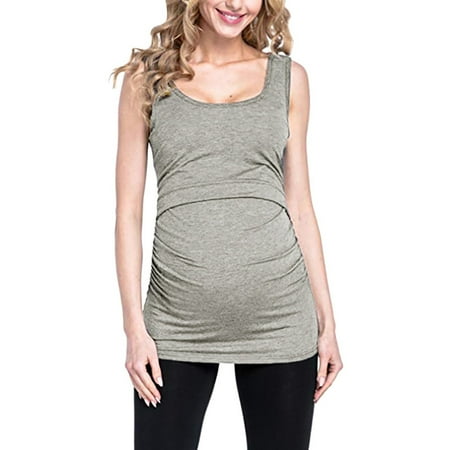 

Cptfadh Women Pregnant Maternity Nursing Stripe Breastfeeding Top T-Shirt Blouse