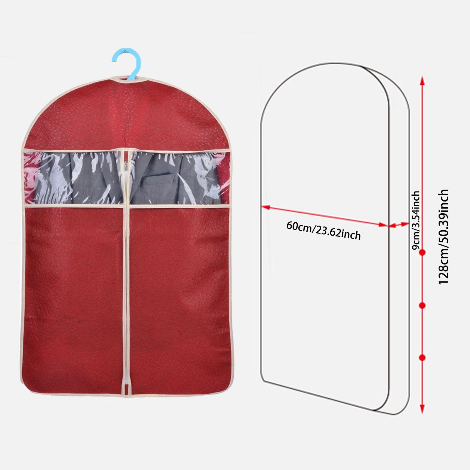 50.39"x23.62" Garment Bag for Suits & Dresses - Breathable Gusseted Clothes Storage Cover with Zippered Pocket, Hanging Wardrobe Organizer for Coats, Shirts & Travel