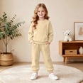 thumbnail image 6 of KPOPLK Teen Girls Outfit Sets 2 Pieces Long Sleeve Solid Color Pullover Sweatshirt & Jogger Pants Clothing Sets,Size 10-11 Years, 6 of 6