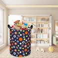 thumbnail image 6 of Xmushyra Laundry Basket, Large Collapsible Laundry Hamper with Waterproof PE Lining, Canvas Clothes Storage Basket with Handles for Kids Room, Nursery, Bedroom, Toy Storage, 63L, 6 of 6