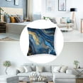 thumbnail image 5 of Acheng Gold and Blue Abstract Art Short Plush Pillowcase Set of 2 White, 5 of 7