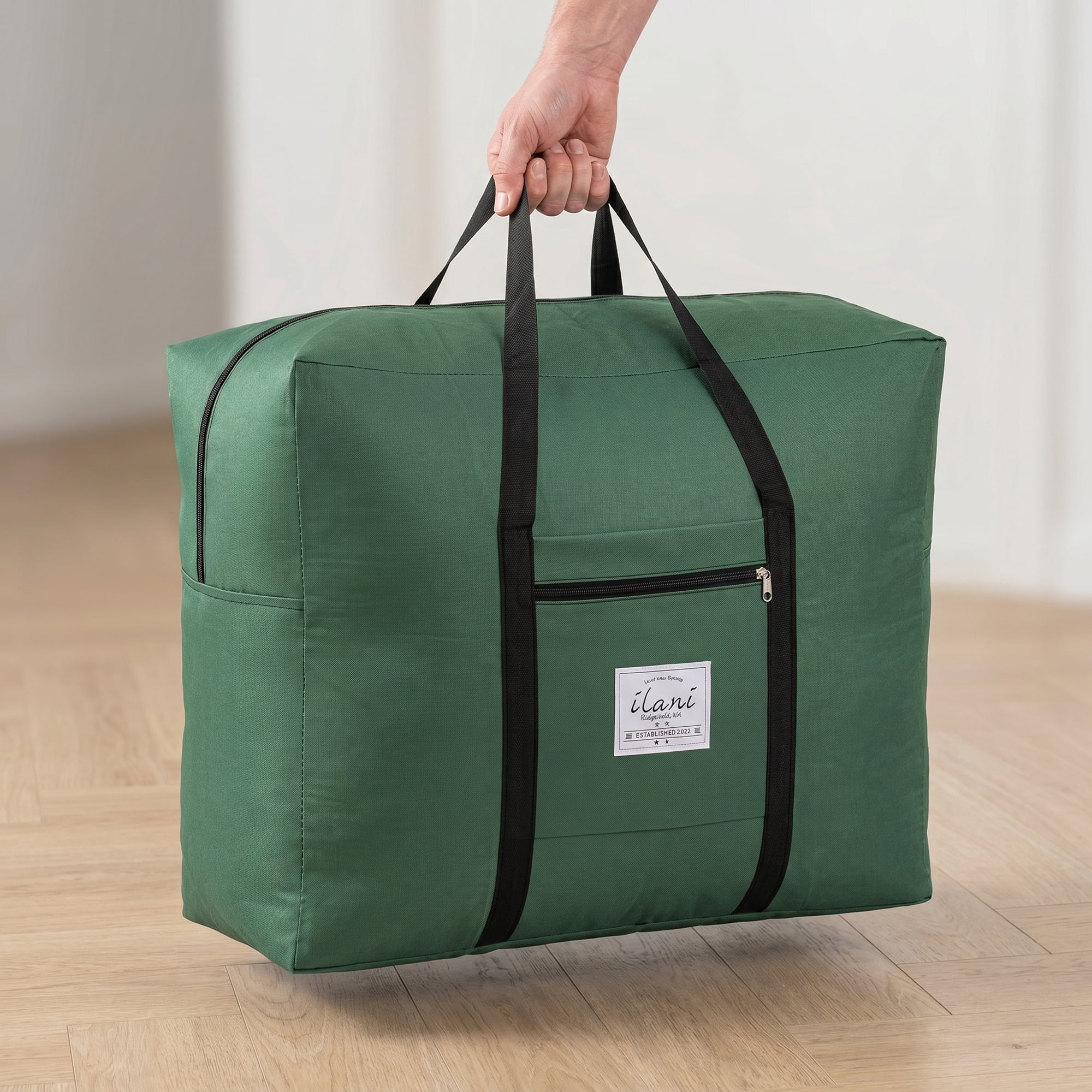 Unique Bargains Extra Large Oxford Travel Storage Bag for Organizing Army Green 23.6" x 20.1" x 11.8"