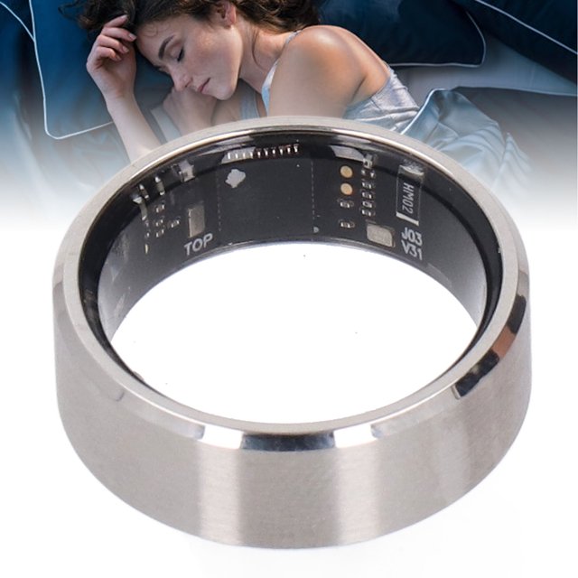 Smart Ring Health Tracker, Smart Health Ring 50m Impermeable Ble 5.1 Batería Recargable de 18 Mah Anillo de Seguimiento de Ejercios Portátil para Mujeres y Hombres