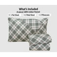 thumbnail image 2 of Bliss Casa Flannel Bed Sheets – 100% Cotton, Double Brushed for Extra Softness – Warm & Cozy All-Season Comfort – Deep Pockets – 4-Piece Full Sheet Set (Red Check), 2 of 8