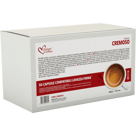 - 50 Italian Coffee capsules compatible with RIVO machines - CREMOSO blend