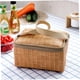 thumbnail image 4 of Bolsa de Picnic, cesta térmica para comida, contenedor de almuerzo impermeable, bolsa térmica aislante de ratán de imitación, 1 Uds., 4 of 5