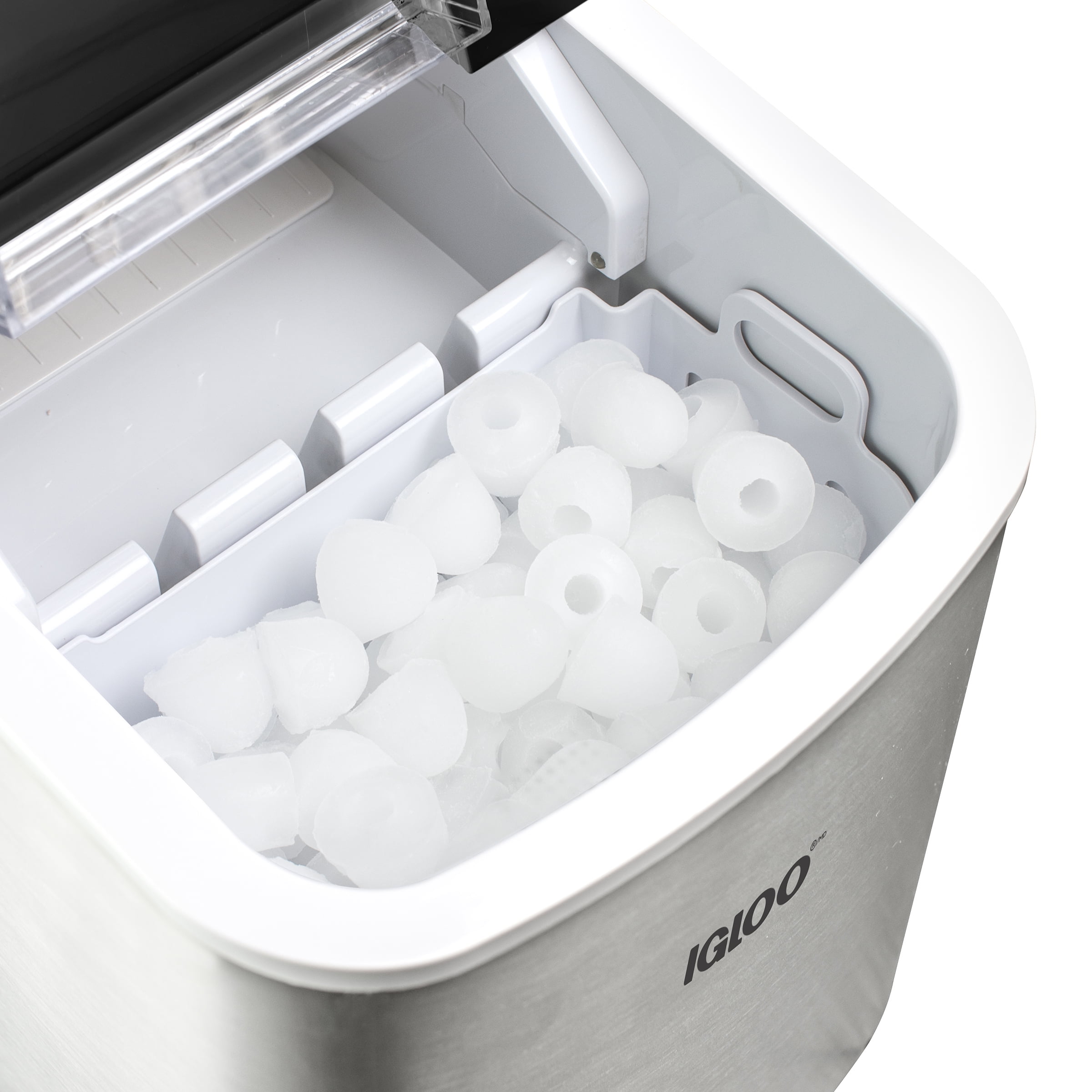 Igloo Countertop Ice Maker, Automatic Self-Cleaning Ice Maker Machine with Handle, Stainless Steel