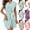 Green, variant on Women Waffle Knit Short Sleeve Bath Robe V Neck Tie Waist Spa Robe Lightweight Quick Dry Cover Up Loungewear Robe with Pockets for Shower Beach Hotel