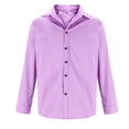 thumbnail image 4 of Iugvhana Business Dress Shirts for Men Button Down Lapel Regular Fit Solid Cotton Long Sleeve Shirt Slim Wrinkle Free Blouses Purple M, 4 of 6