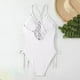 thumbnail image 5 of Trajes de baño de una pieza para mujer, bikinis sin espalda con tirantes ajustables a la moda de color sólido para mujer, traje de baño para mujer, 5 of 5