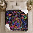 thumbnail image 5 of Lotus Star Altar with Crystals, Magical Celestial Style for Mystic Art Lovers, Rainbow Night Shrine and Housewarming Gift, Cozy Flannel Blanket for Bedroom and Meditation Room, Fantasy Home Decor, 5 of 9