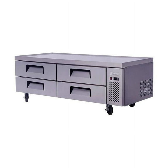 Migali C-CB72-HC 72.4 in. 15 cu. ft. Competitor Series Refrigerated Equipment Stand Chef Base, Stainless Steel
