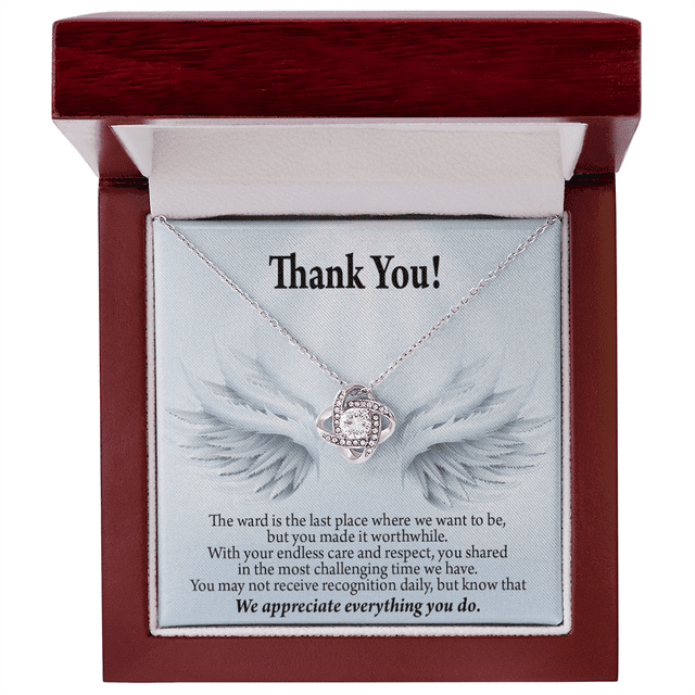 Endlesss Care Healthcare Medical Worker Nurse Appreciation Infinity Knot Necklace Message Card