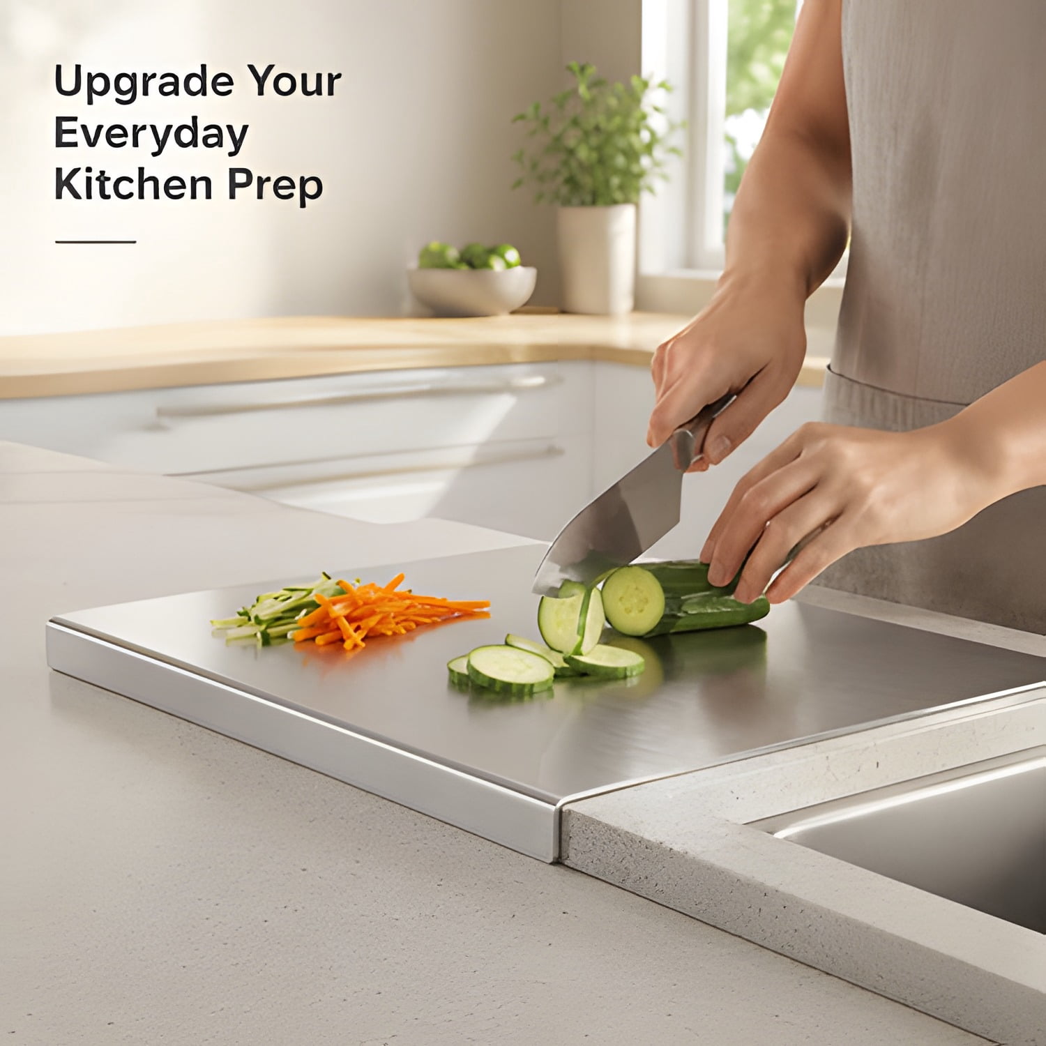 Stainless Steel Cutting Board for Kitchen, Large 304 Chopping Boards, Suitable for Meat Vegetables Bread and Baking, Kitchen Accessories