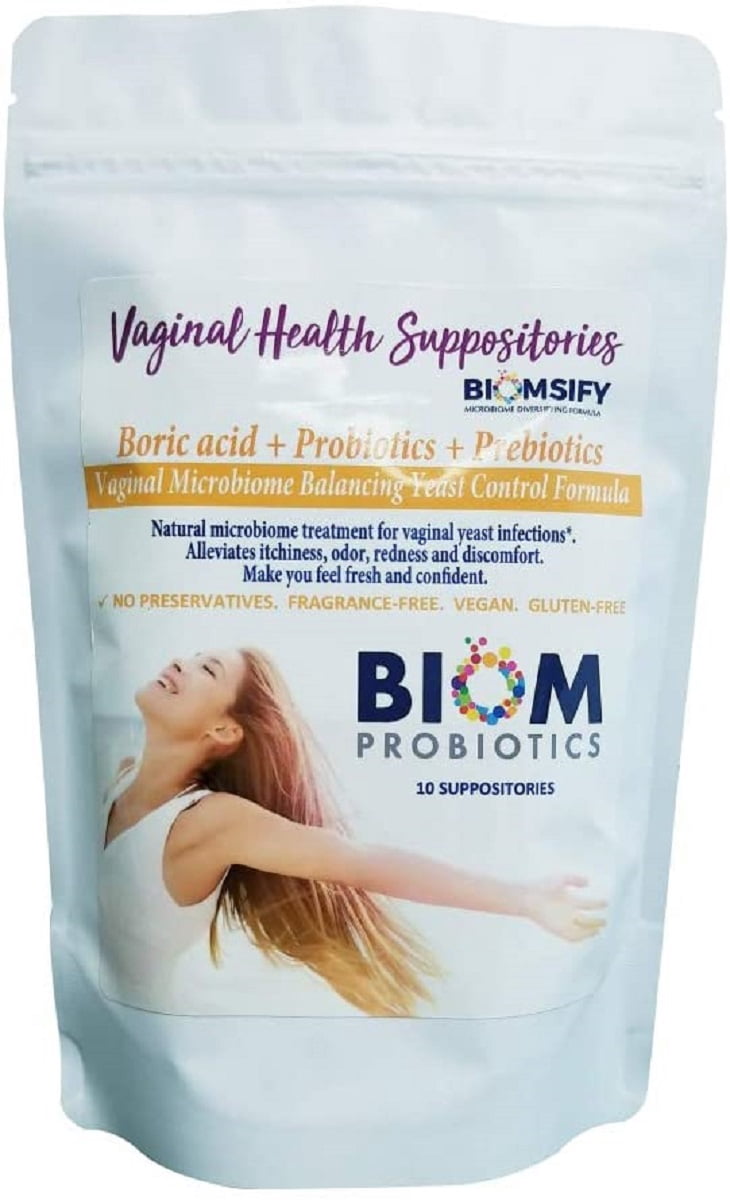 Biom Probiotics Prebiotics Boric Acid Suppositories Bacterial Vaginosis