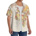 thumbnail image 4 of Gaeub Vintage World Map1 Men's Lapel Short Sleeve Shirt, Relaxed Fit Shirt, Soft and Breathable for Outdoors Party Travel - 3X-Large, 4 of 7