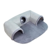 perfeclan Cat Tunnel Bed, Play House, Exercise with Play Ball Toy, U Shaped Cat Tunnel Tubes for Rabbits, Hamsters, Small And Medium Cats large