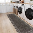 thumbnail image 3 of RUG ROBOT Modern Bordered Kitchen Runner Rugs Non Skid Washable, 2x6 Rug Runners for Hallways Non Slip Ultra-Thin Carpet for Entryway Laundry Room Bedroom (2x6ft,Brown), 3 of 6