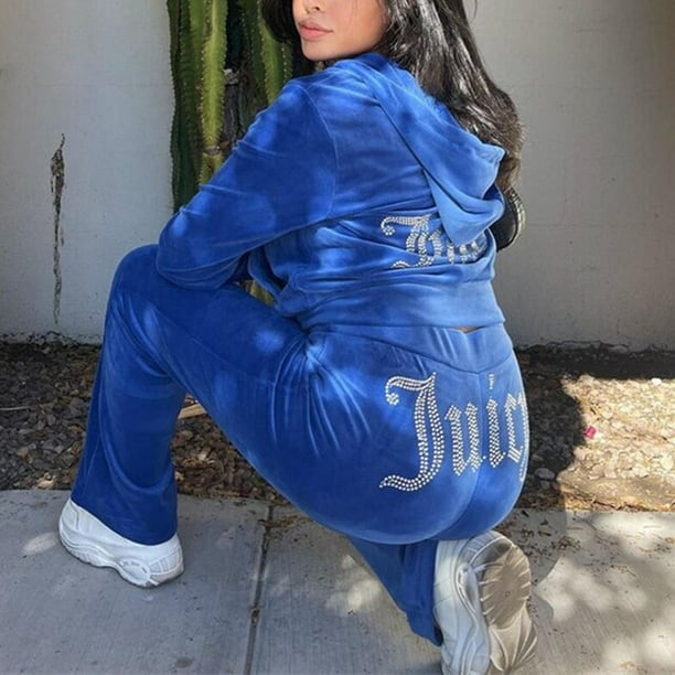 Buy Women Blue Solid Hooded Full Sleeve Tracksuit Online in India