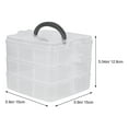 thumbnail image 2 of 3 Layers 18 compartments Plastic Adjustable Storage Box Case Holder Organizer (Transparent White), 2 of 7