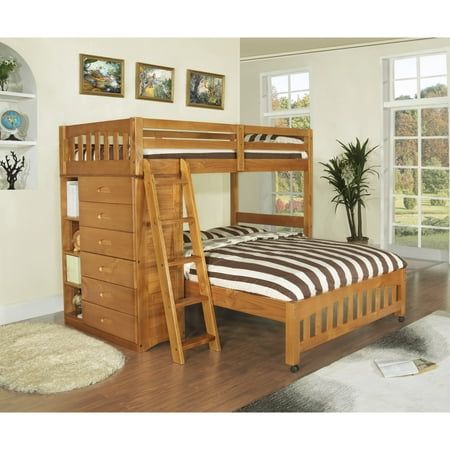 American Furniture Classics Honey Stained Pinewood Twin Over Full American Furniture Classics Honey Stained Pinewood Twin Over Full Loft Bed With Six